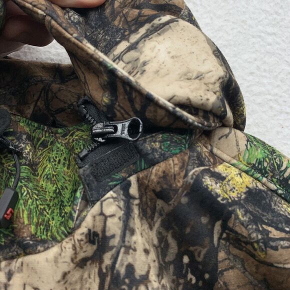 Snap On Camo Heated Jacket Mens XL Heavy Hunting Detachable Hood *No Battery* - Picture 5 of 16